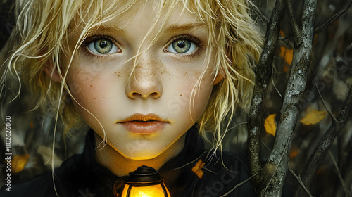 Young Girl with Lantern, Fr...