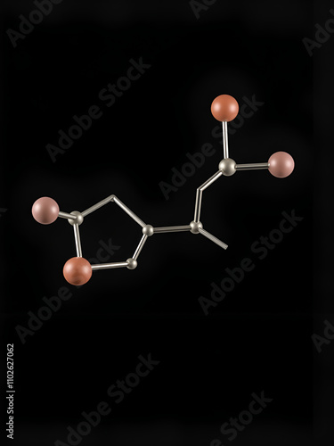 muscarine molecule, structural chemical formula, ball-and-stick model, isolated image alkaloid photo