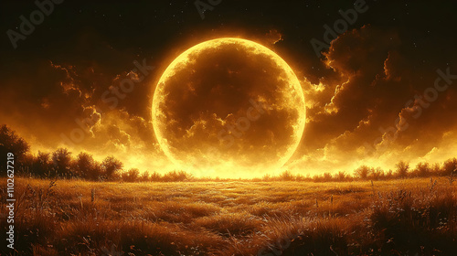 Golden Celestial Orb Landsc...