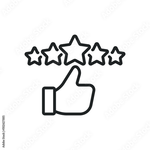 Rating thin line icons. Editable stroke and Perfect pixel on transparent background