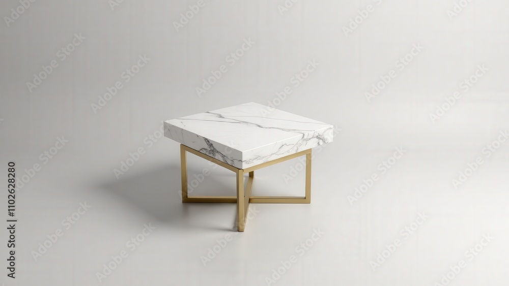 Fototapeta premium Durable side tables with marble top for upscale interiors