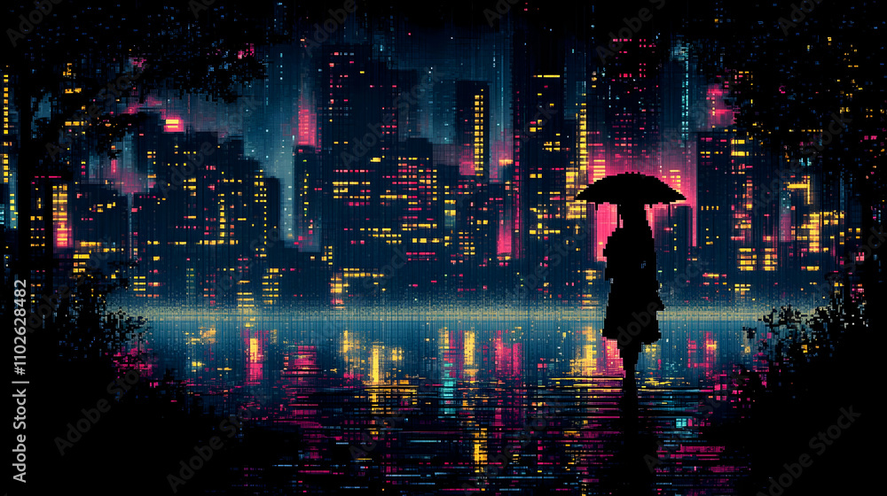 Pixel Art Cityscape Illustration Pixel Art Cityscape Illustration