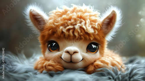 Adorable Baby Alpaca Illust...