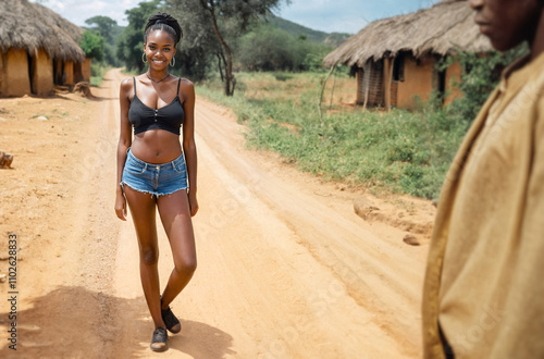 african woman or teenage gi...