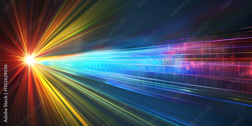 Light Beam Spectrum Depicting Energy and Scientific Innovation, Abstract Depiction of Technology with Vibrant Colors and Motion
Light Beam Spectrum Depicting Energy and Scientific Innovation, Abstract Depiction of Technology with Vibrant Colors and Motion