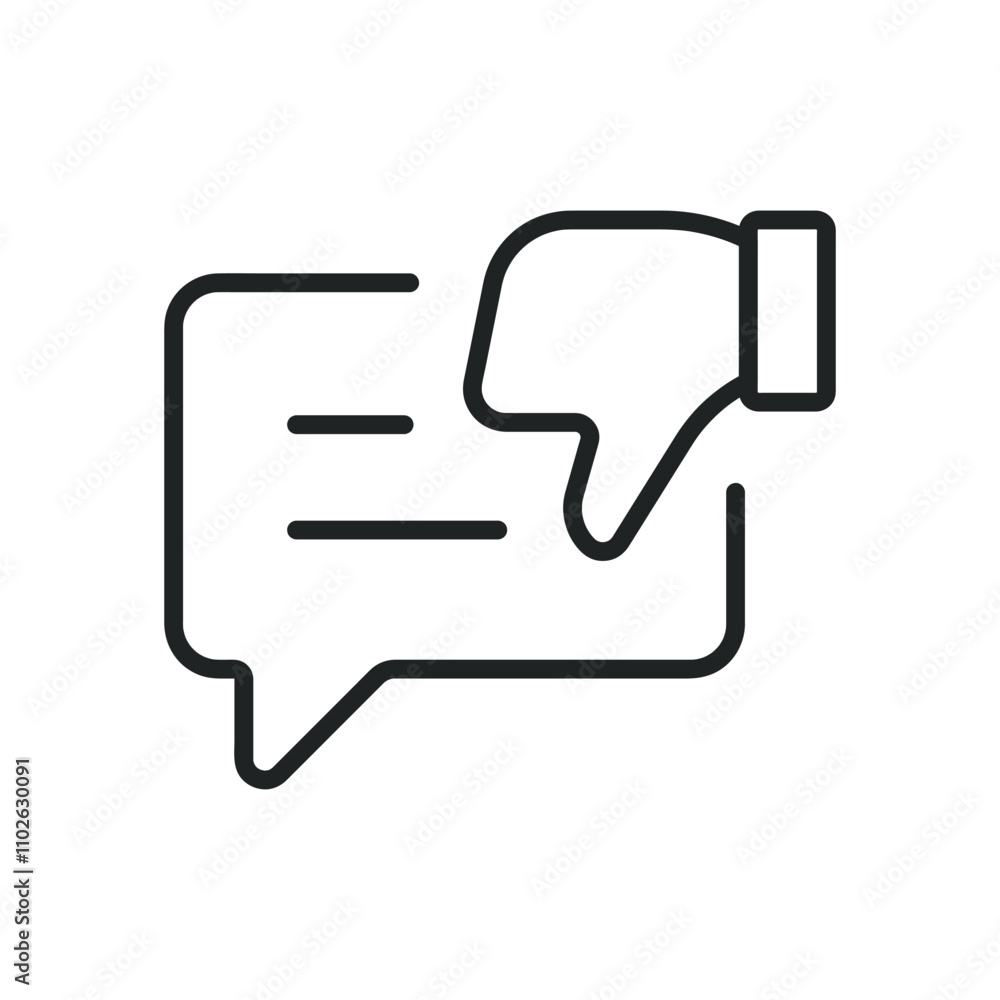 Negative feedback thin line icons. Editable stroke and Perfect pixel on transparent background Negative feedback thin line icons. Editable stroke and Perfect pixel on transparent background