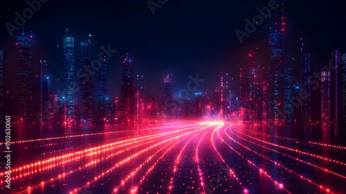 Neon Cityscape 3D Illustration