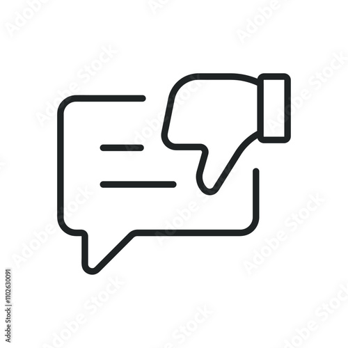 Negative feedback thin line icons. Editable stroke and Perfect pixel on transparent background