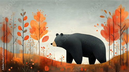 Autumn Bear Illustration: A...