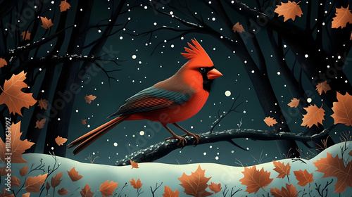 Winter Cardinal Illustratio...
