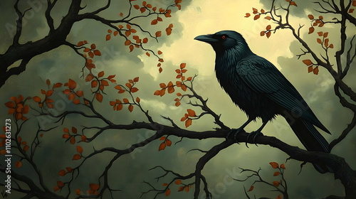 Autumn Raven Illustration: ...
