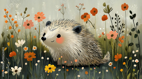 Hedgehog in Wildflower Mead...