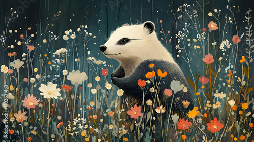 Panda in Wildflower Meadow ...