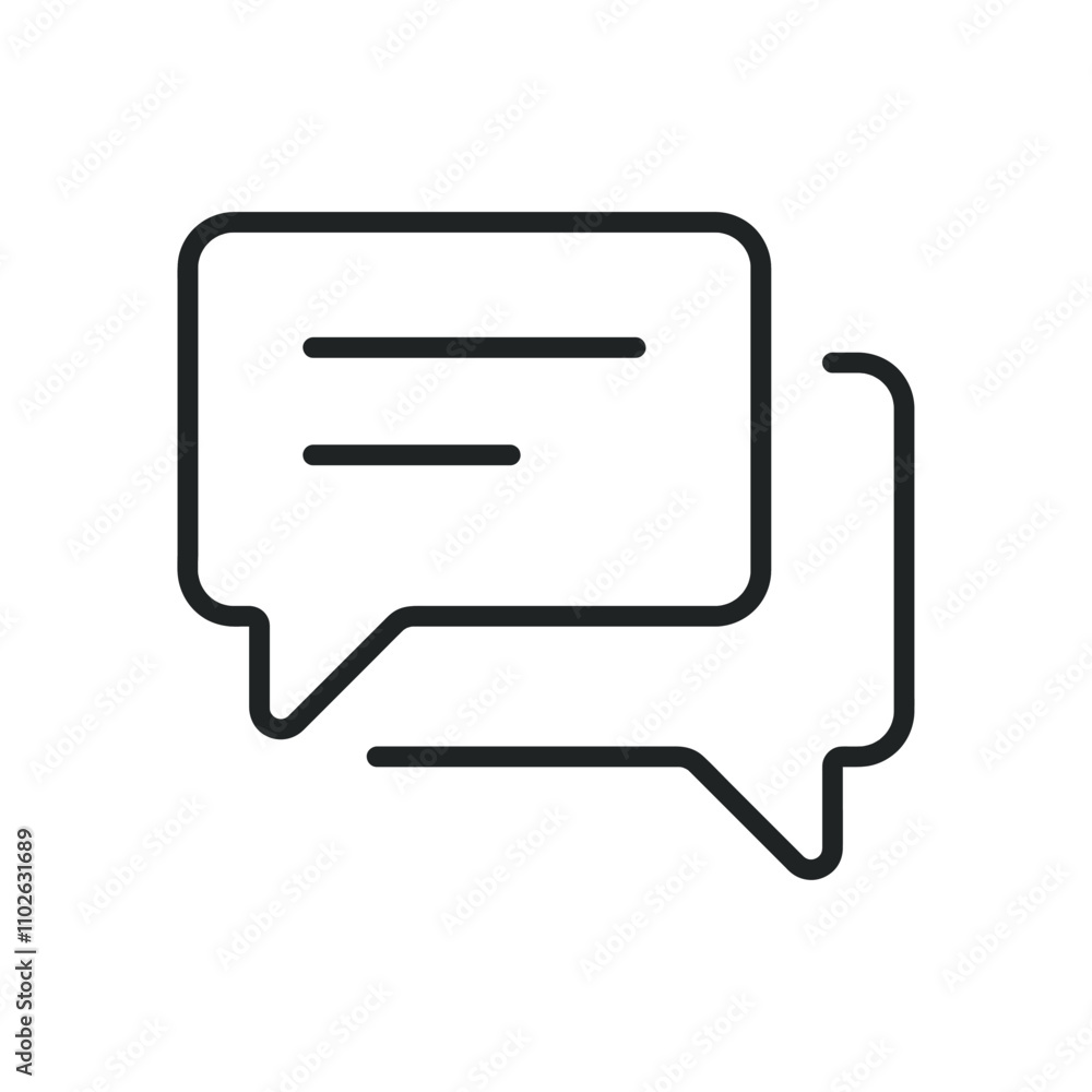 Speech bubble thin line icons. Editable stroke and Perfect pixel on transparent background Speech bubble thin line icons. Editable stroke and Perfect pixel on transparent background