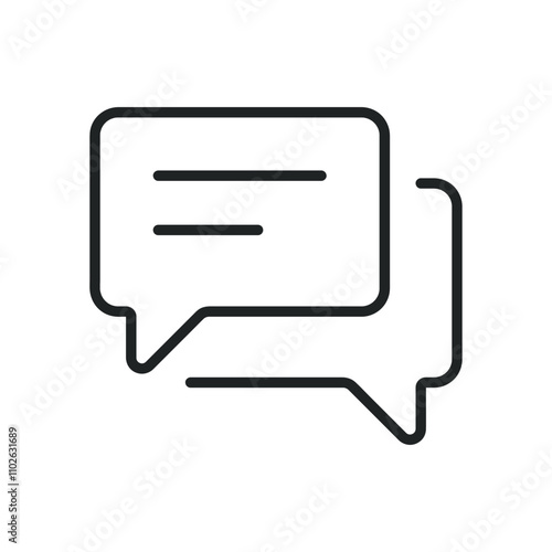 Speech bubble thin line icons. Editable stroke and Perfect pixel on transparent background