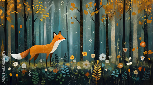 Forest Fox Illustration: Au...