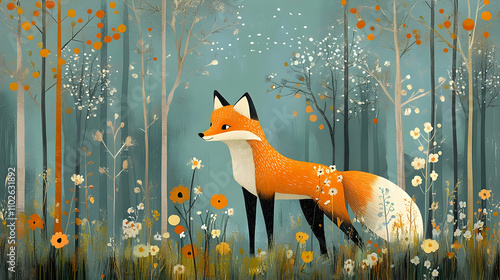 Forest Fox Illustration:  A...