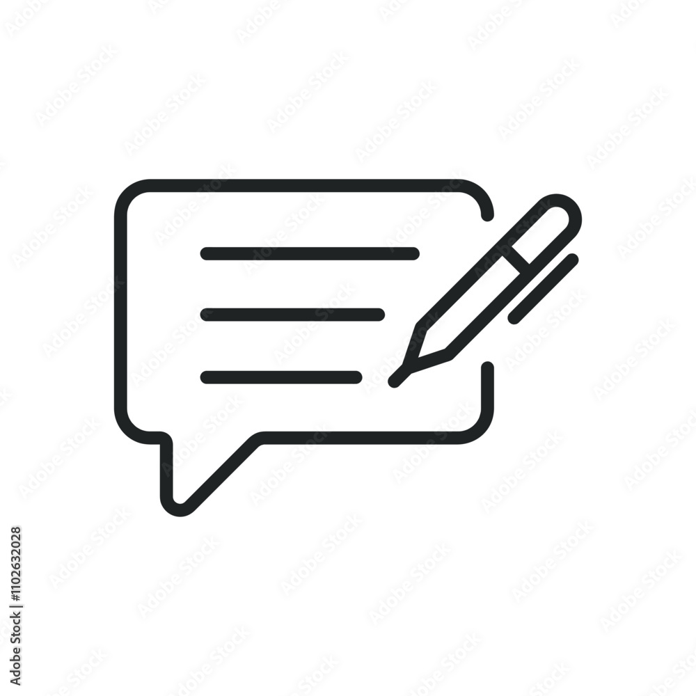 Comment thin line icons. Editable stroke and Perfect pixel on transparent background Comment thin line icons. Editable stroke and Perfect pixel on transparent background