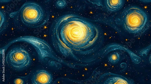 Cosmic Swirls Abstract Back...