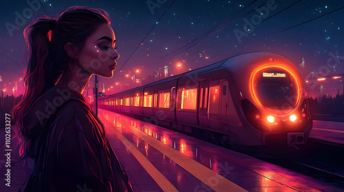 Night Train Digital Illustr...