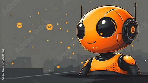 Orange Robot Illustration: ...
