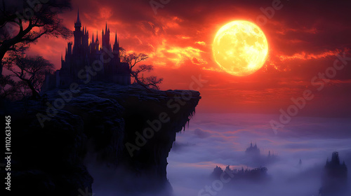 Fantasy Castle Clifftop Ill...