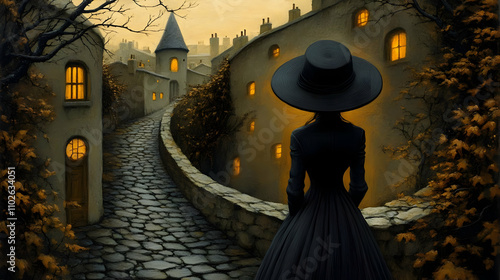 Evening Stroll, Cobblestone...