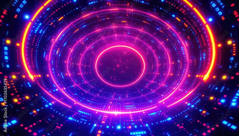 Obraz premium Space Matrix With Bright Glowing Energy