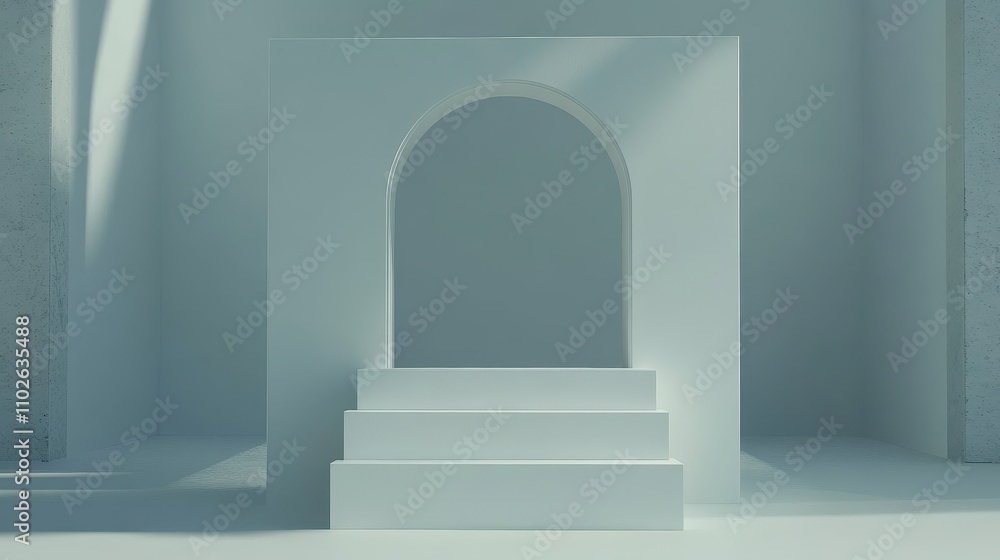 Minimalist Architectural Steps With Archway Design