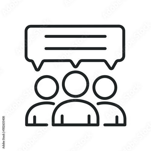Discussion meeting thin line icons. Editable stroke and Perfect pixel on transparent background