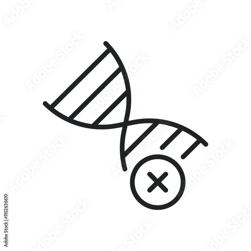 DNA thin line icons. Editable stroke and Perfect pixel on transparent background