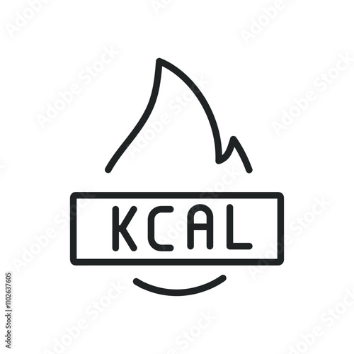 Calories burn thin line icons. Editable stroke and Perfect pixel on transparent background