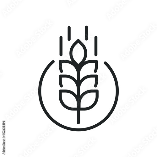 Grain thin line icons. Editable stroke and Perfect pixel on transparent background