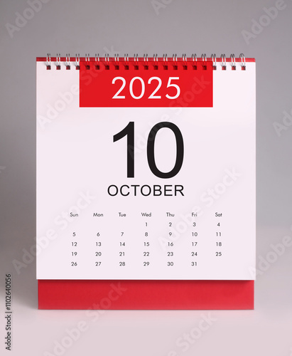 October 2025 desk calendar
