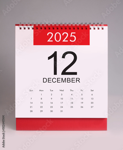 December 2025 desk calendar