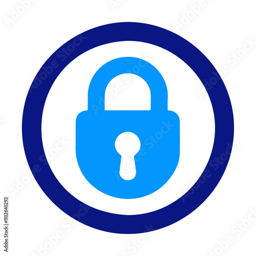 Security lock key in circle vector icon design