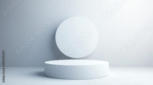 White Oval Shape Above White Cylinder Platform