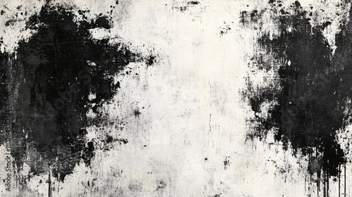 Wallpaper Mural Grunge Black and White Distressed Texture Background, Aged Painting Splatter Overlay Torontodigital.ca