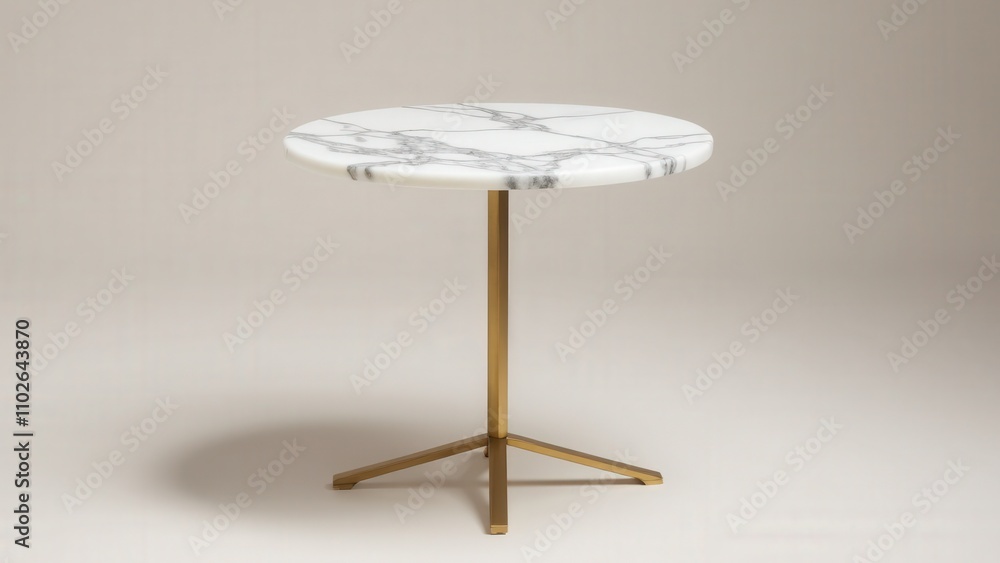 Round marble side table with gold legs for a timeless aesthetic Round marble side table with gold legs for a timeless aesthetic