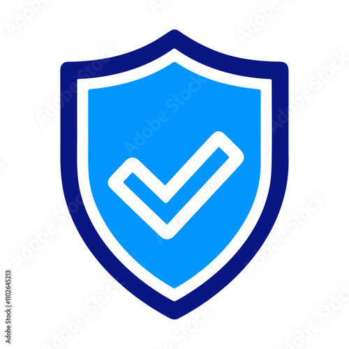 Black silhouette checkmark in badge vector icon design