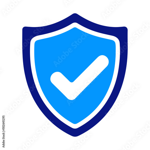 Black silhouette checkmark in badge vector icon design