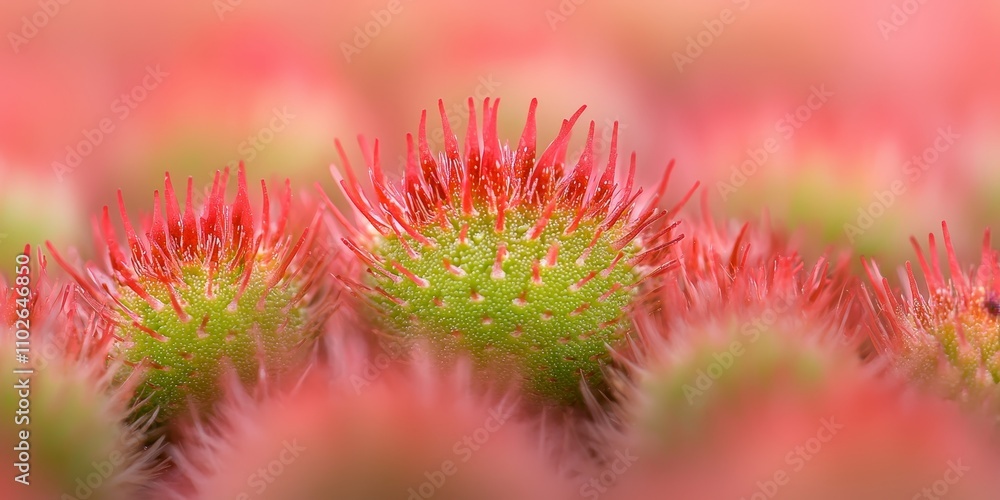 Close-Up Photograph of Vibrant Crown of Thorns Succulent with Unique Texture and Colorful Spikes Close-Up Photograph of Vibrant Crown of Thorns Succulent with Unique Texture and Colorful Spikes