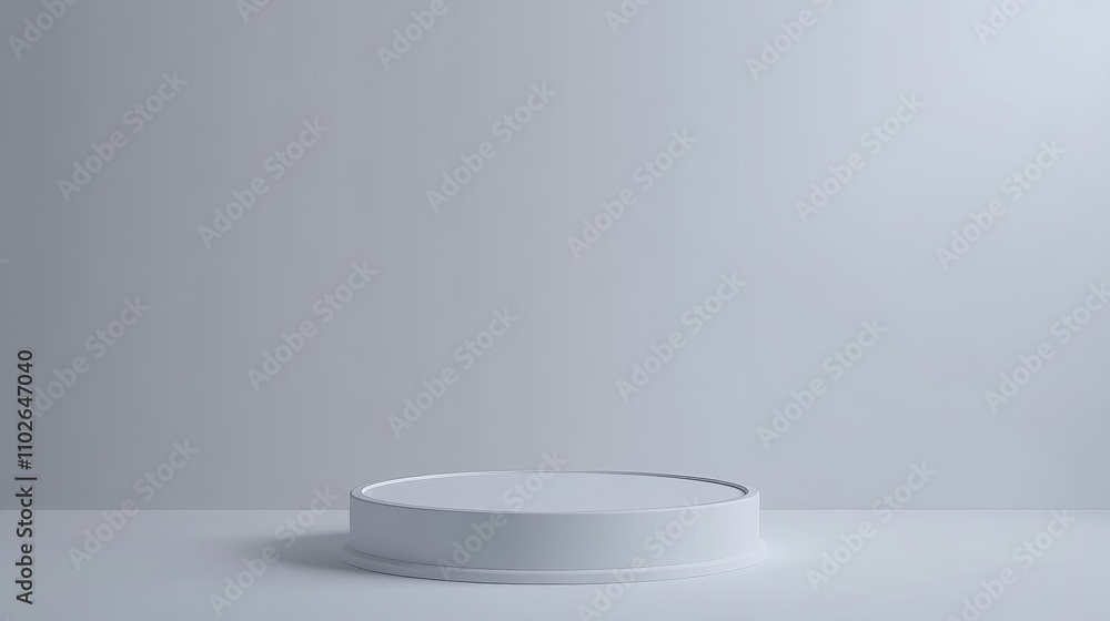 Minimalist White Cylinder on Pale Gray Background Minimalist White Cylinder on Pale Gray Background