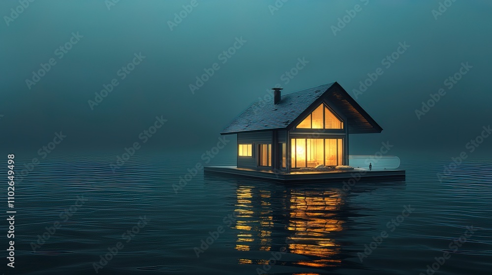 Floating transparent house icon Floating transparent house icon