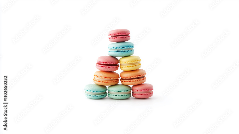isolated stacked of colorful macarons isolated stacked of colorful macarons