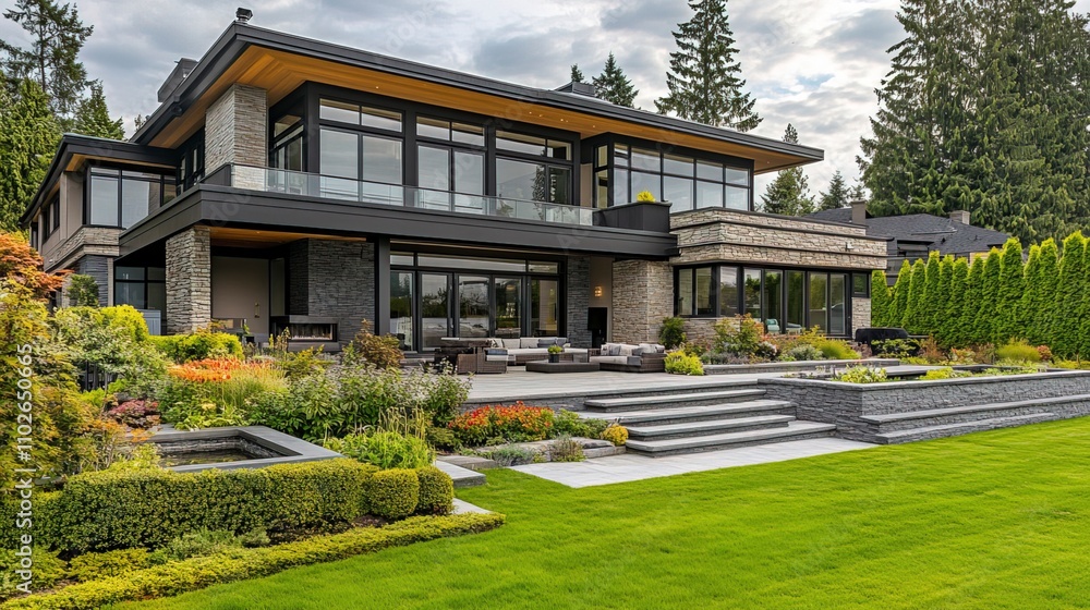 modern house with garden modern house with garden