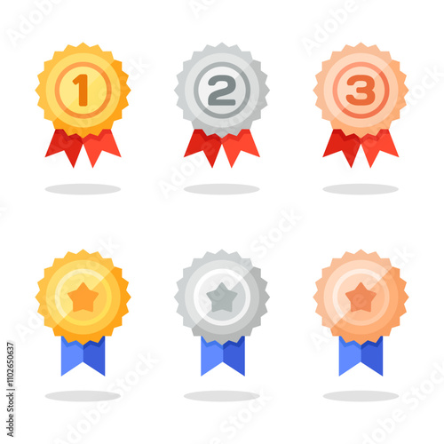 Gold, Silver, Bronze, 1st, 2nd, 3rd place medals