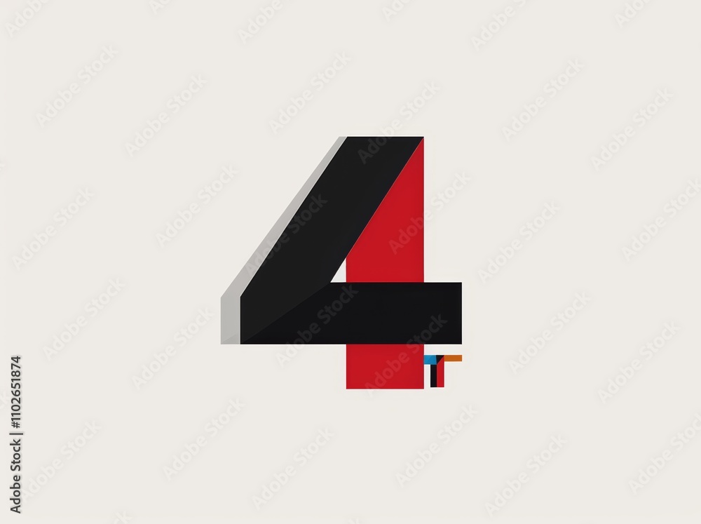 Modern Minimalistic 4T Logo Design Vector Style Modern Minimalistic 4T Logo Design Vector Style