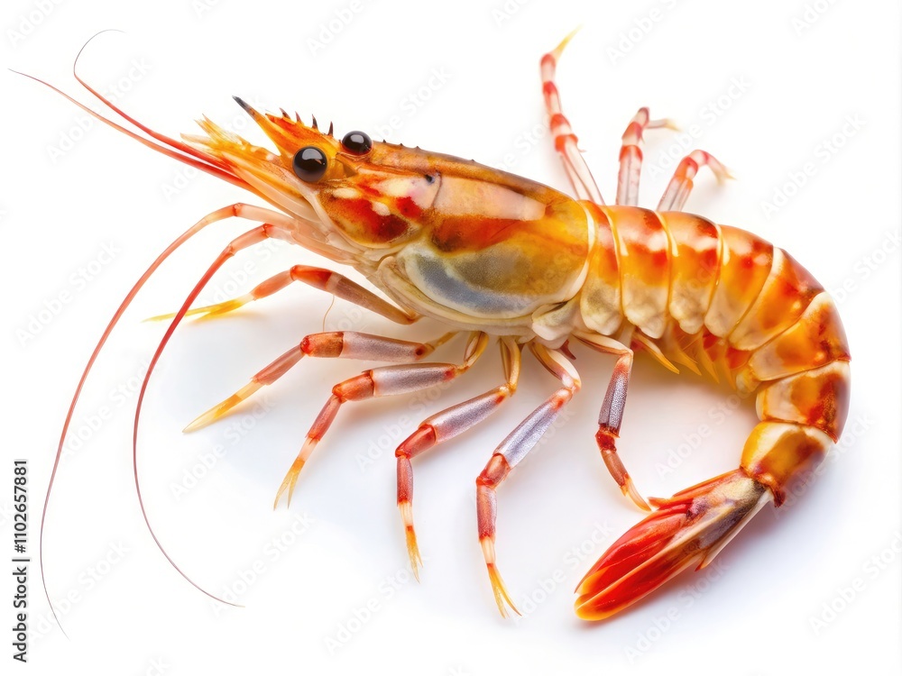 Tiger Shrimp Isolated White Background Stock Photo, High-Resolution Seafood Image, Close-up Crustacean, Aquatic Animal Photography, Raw Shrimp Tiger Shrimp Isolated White Background Stock Photo, High-Resolution Seafood Image, Close-up Crustacean, Aquatic Animal Photography, Raw Shrimp