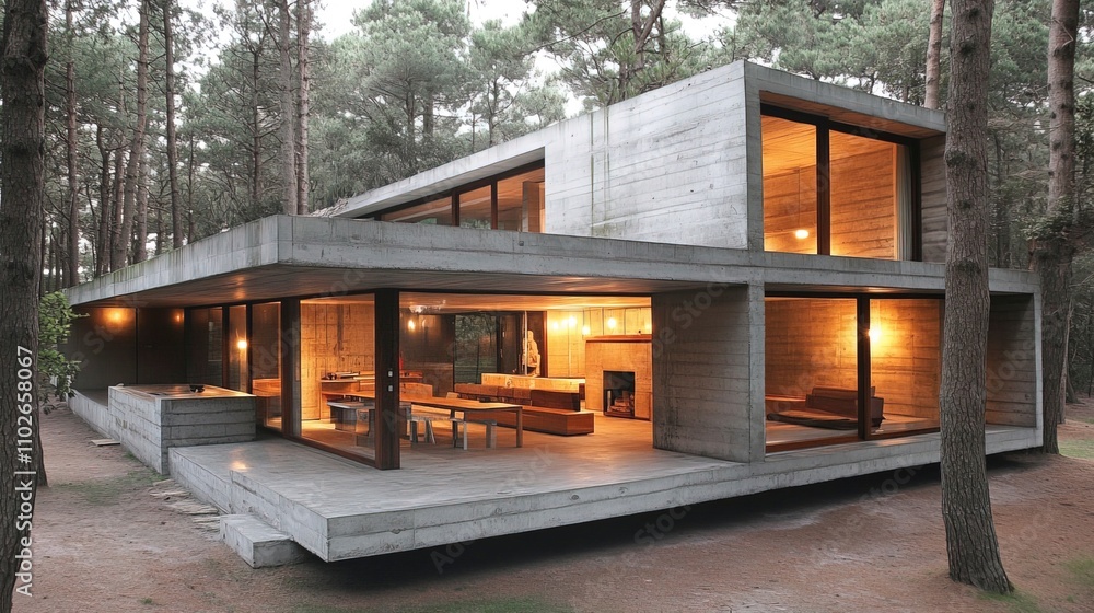 Fototapeta premium Architecture modern design, concrete house 